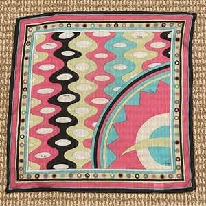 Emilio Pucci Abstract Colorful Square Scarf